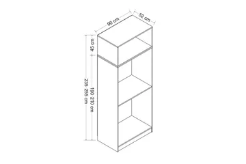 Fruitland Garderobeskab 90 cm i Træ - Hvid - Opbevaring - Tøjopbevaring - Garderobeskabe
