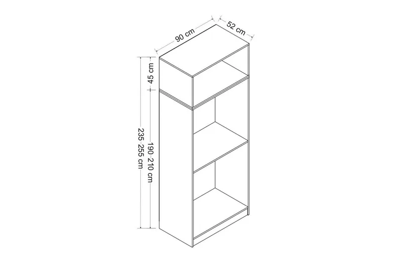 Fruitland Garderobeskab 90 cm i Træ - Hvid - Opbevaring - Tøjopbevaring - Garderobeskabe