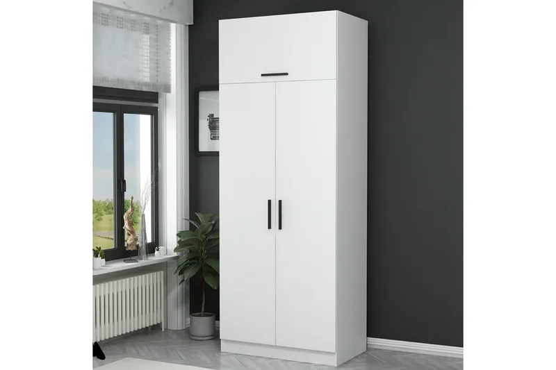 Fruitland Garderobeskab 90 cm i Træ - Hvid - Opbevaring - Tøjopbevaring - Garderobeskabe