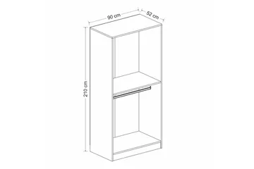 Fruitland Garderobeskab 90 cm i Træ - Hvid - Opbevaring - Tøjopbevaring - Garderobeskabe