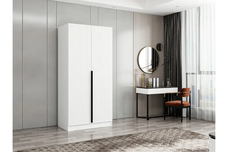 Fruitland Garderobeskab 90 cm i Træ, Hvid