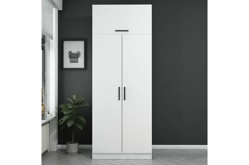 Fruitland Garderobeskab 90 cm i Træ, Hvid