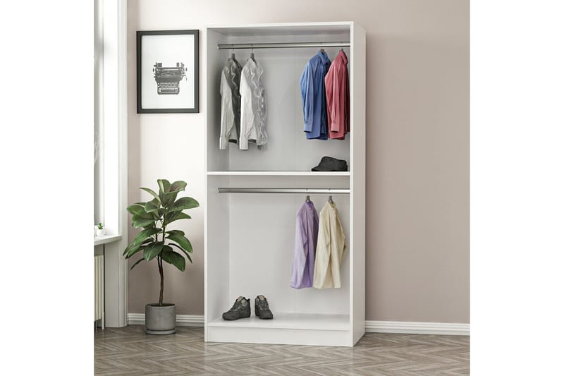 Fruitland Garderobeskab 90 cm i Træ - Hvid - Opbevaring - Tøjopbevaring - Garderobeskabe