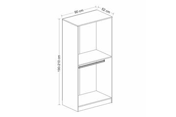 Fruitland Garderobeskab 90 cm i Træ med Glasdør - Antracit - Opbevaring - Tøjopbevaring - Garderobeskabe