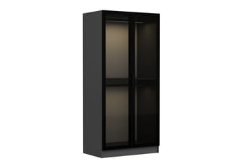 Fruitland Garderobeskab 90 cm i Træ med Glasdør - Antracit - Opbevaring - Tøjopbevaring - Garderobeskabe
