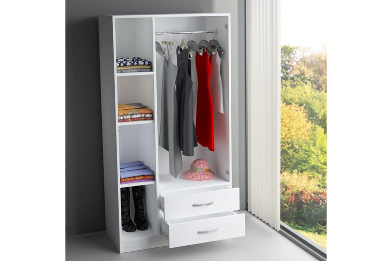 Furny Home garderobe - Hvid - Garderobeskabe - Garderobeskab & klædeskab