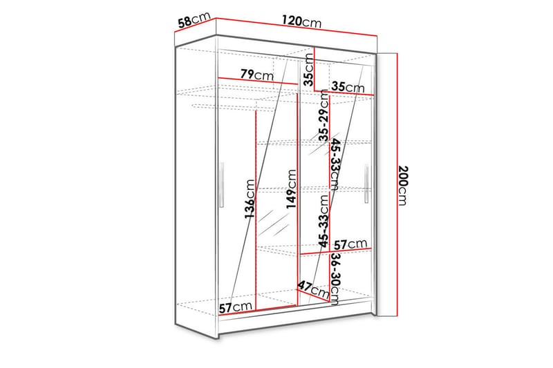 Garderobe + LED - Hvid - Garderobeskabe - Garderobeskab & klædeskab