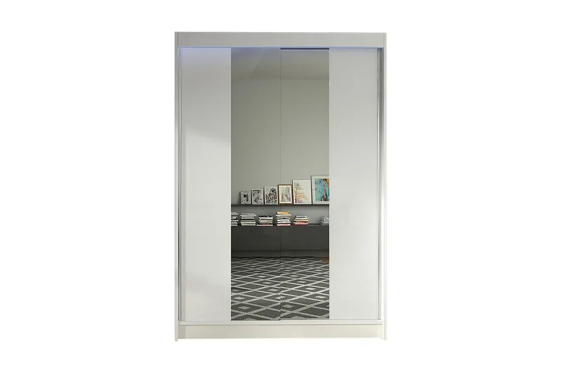 Garderobe + LED, Hvid