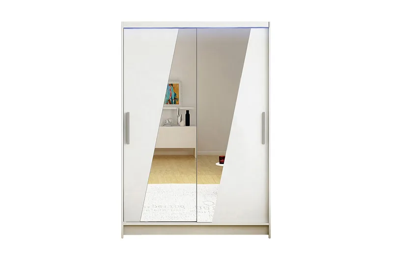 Garderobe + LED, Hvid