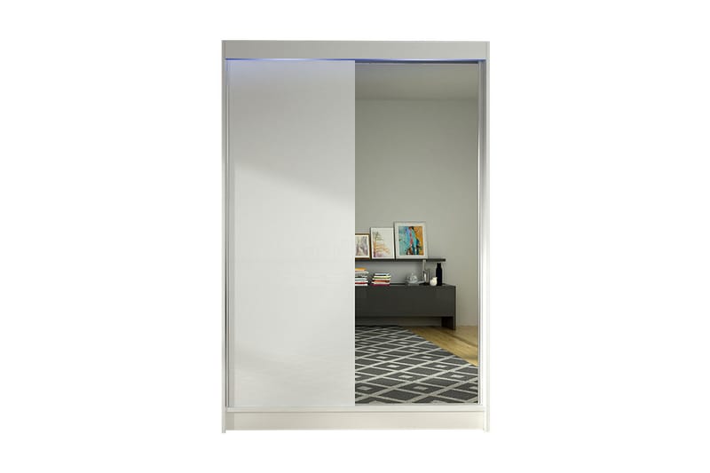 Garderobe + LED, Hvid