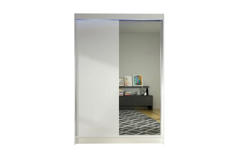 Garderobe + LED, Hvid
