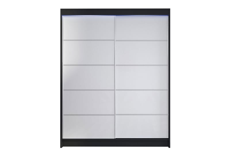 Garderobe + LED - Sort / hvid - Opbevaring - Tøjopbevaring - Garderobeskabe