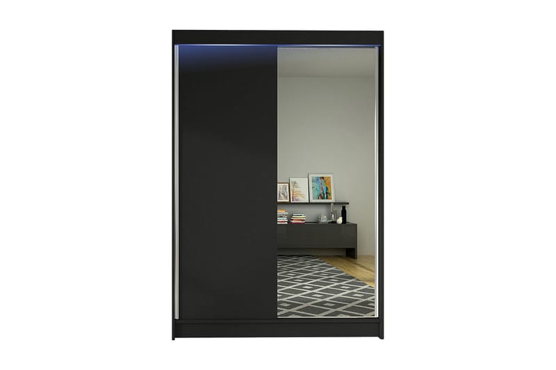 Garderobe + LED, Sort