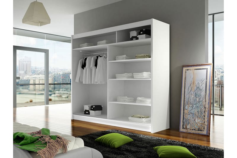 Garderobe + LED - Sort - Opbevaring - Tøjopbevaring - Garderobeskabe