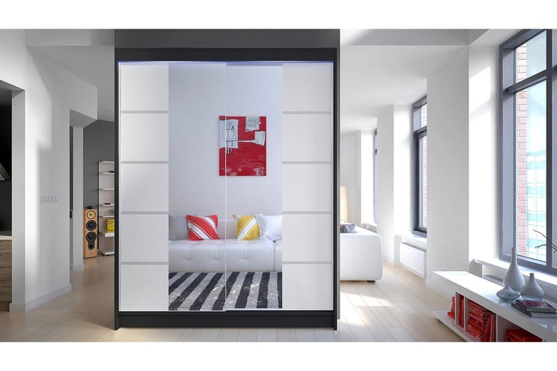 Garderobe + LED - Sort - Opbevaring - Tøjopbevaring - Garderobeskabe - Garderobeskab & klædeskab