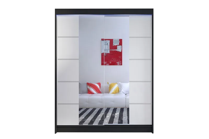 Garderobe + LED, Sort