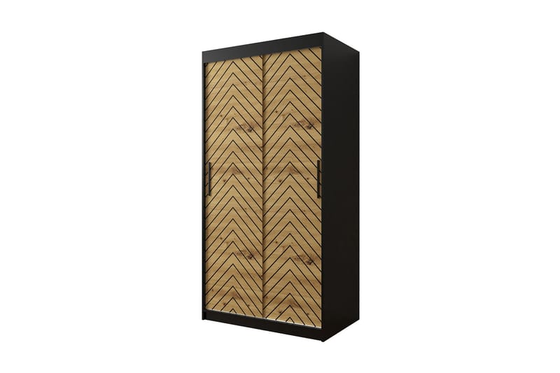 Garderobe 100 - Sort|Natur - Opbevaring - Tøjopbevaring - Garderobeskabe