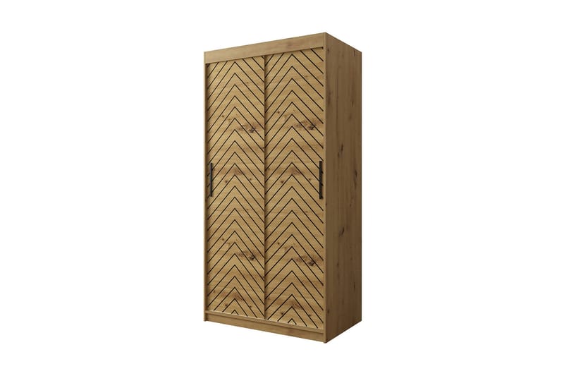 Garderobe 100 - Sort|Natur - Opbevaring - Tøjopbevaring - Garderobeskabe