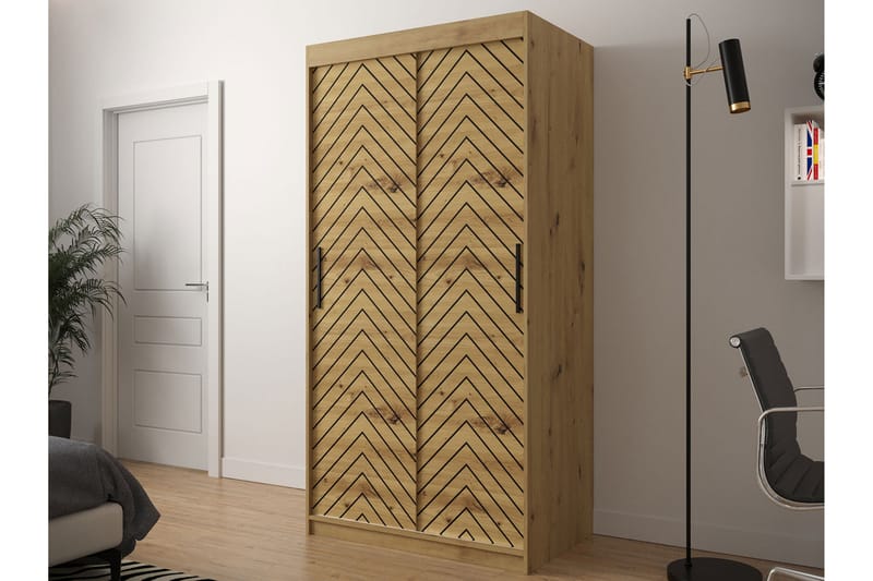 Garderobe 100 - Sort|Natur - Opbevaring - Tøjopbevaring - Garderobeskabe