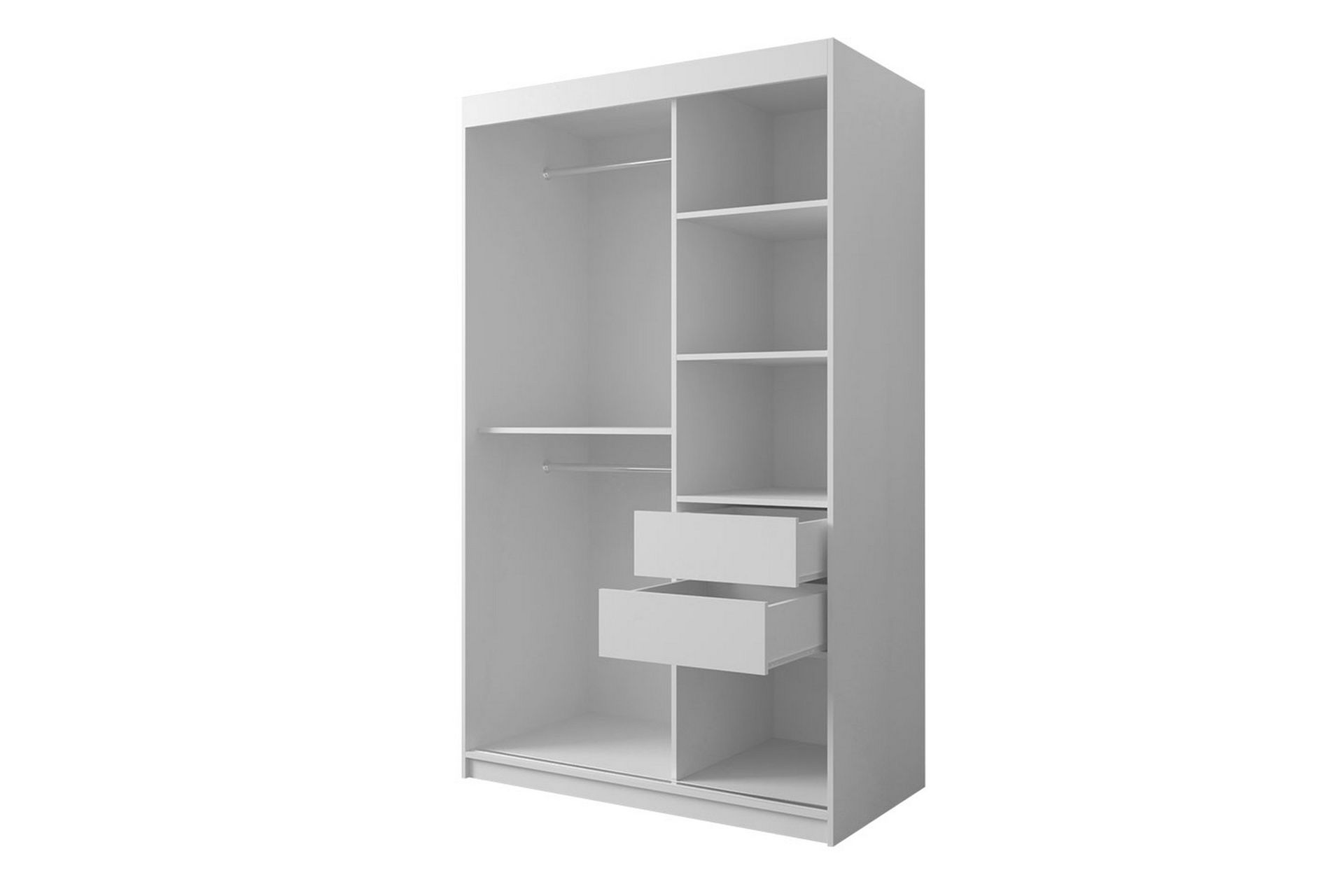 Garderobe 120 - Hvid|Sort - Opbevaring - Tøjopbevaring - Garderobeskabe