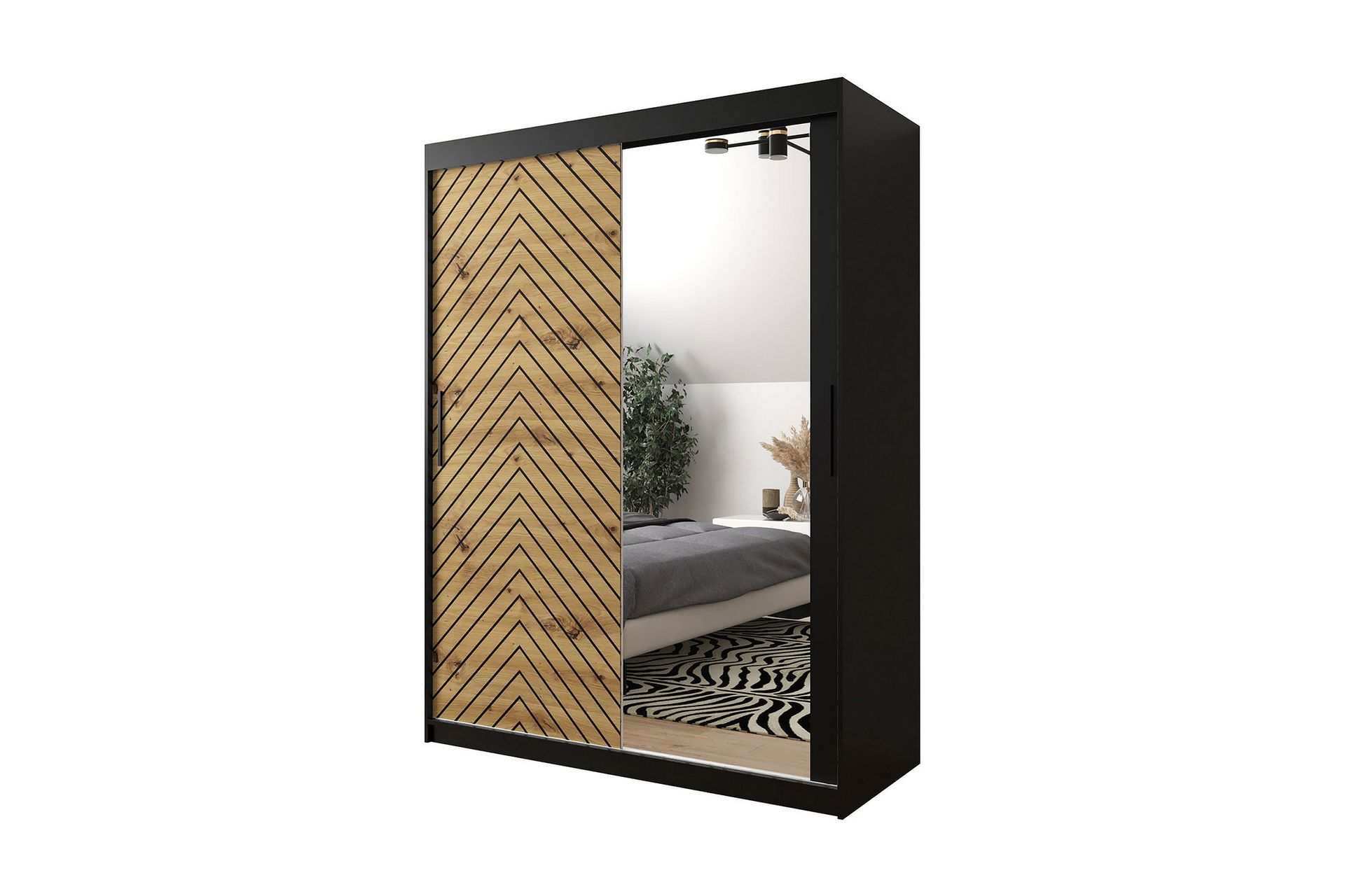 Garderobe 150 - Sort|Natur - Opbevaring - Tøjopbevaring - Garderobeskabe
