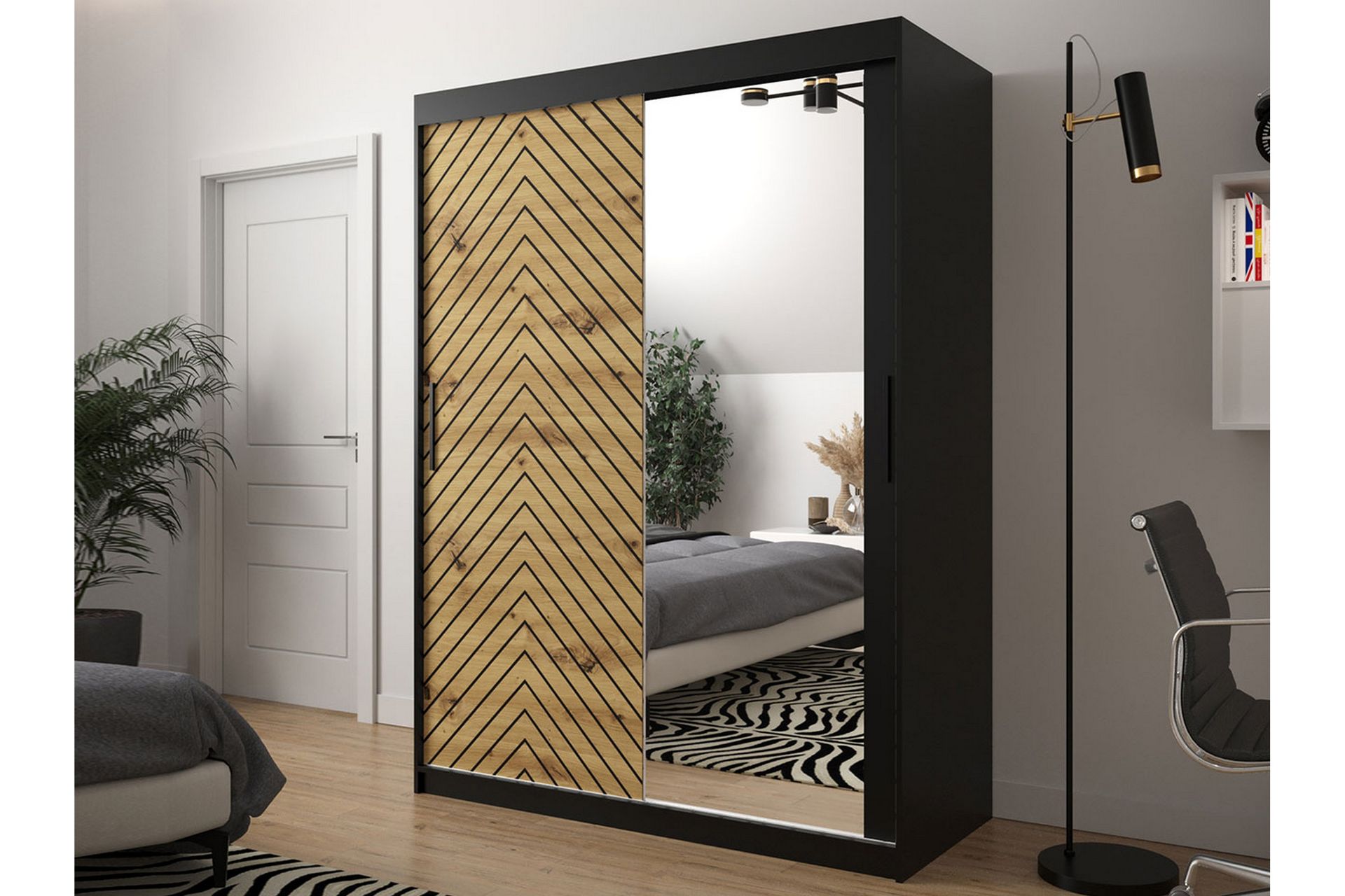 Garderobe 150 - Sort|Natur - Opbevaring - Tøjopbevaring - Garderobeskabe