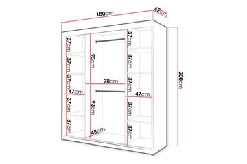 Garderobe 180 - Sort|Natur - Opbevaring - Tøjopbevaring - Garderobeskabe
