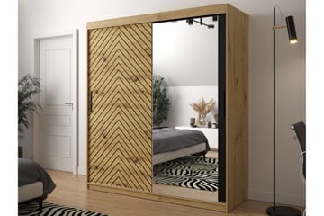 Garderobe 180 - Sort|Natur - Opbevaring - Tøjopbevaring - Garderobeskabe