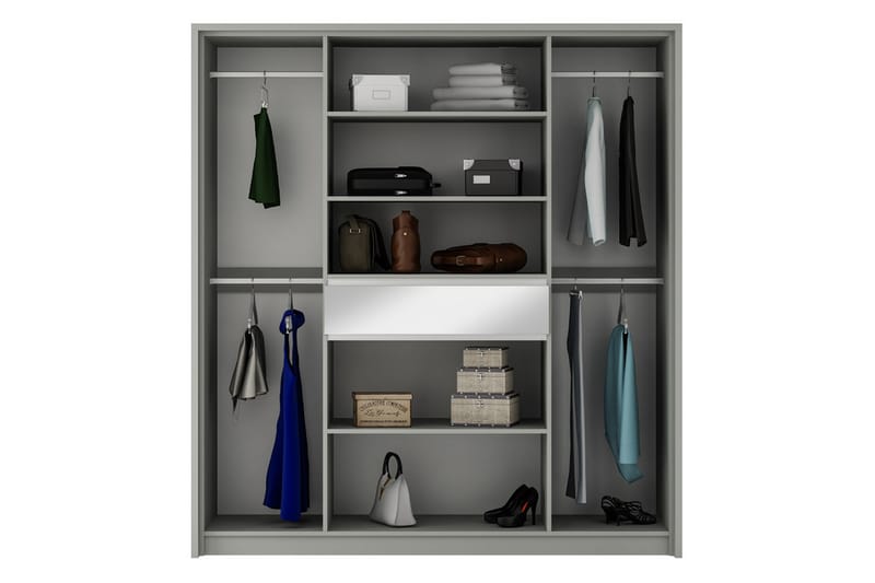 Garderobe 200 cm - Hvid - Opbevaring - Tøjopbevaring - Garderobeskabe