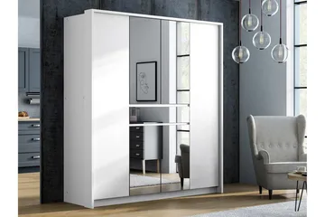 Garderobe 200 cm - Hvid - Opbevaring - Tøjopbevaring - Garderobeskabe