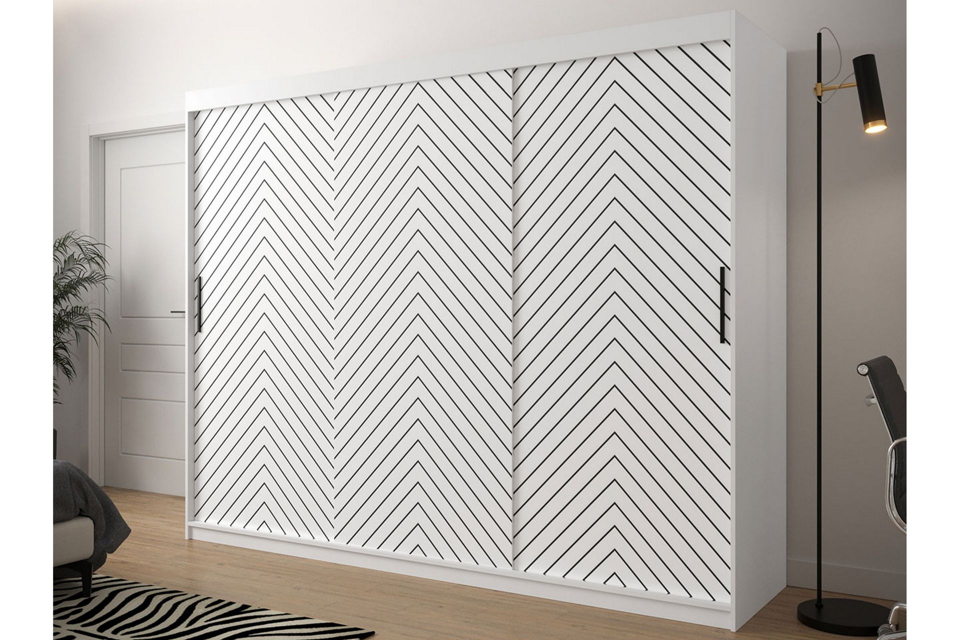 Garderobe 250 - Hvid|Sort - Opbevaring - Tøjopbevaring - Garderobeskabe