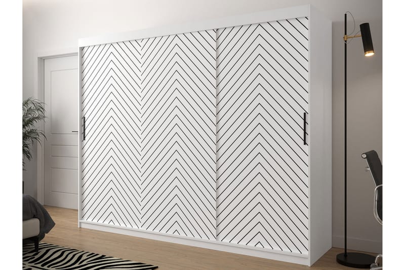 Garderobe 250 - Hvid|Sort - Opbevaring - Tøjopbevaring - Garderobeskabe