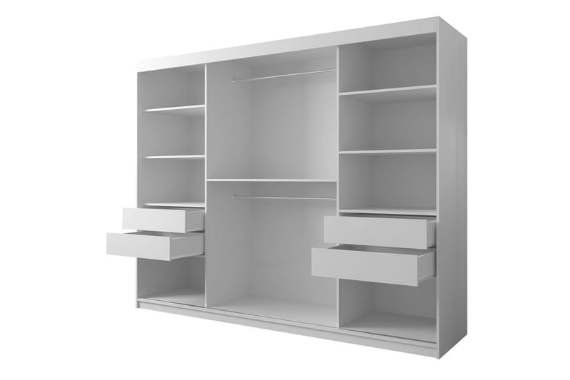 Garderobe 250 - Hvid|Sort - Opbevaring - Tøjopbevaring - Garderobeskabe