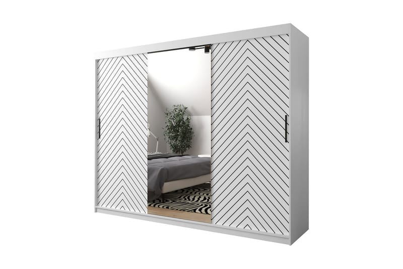 Garderobe 250 - Hvid|Sort - Opbevaring - Tøjopbevaring - Garderobeskabe