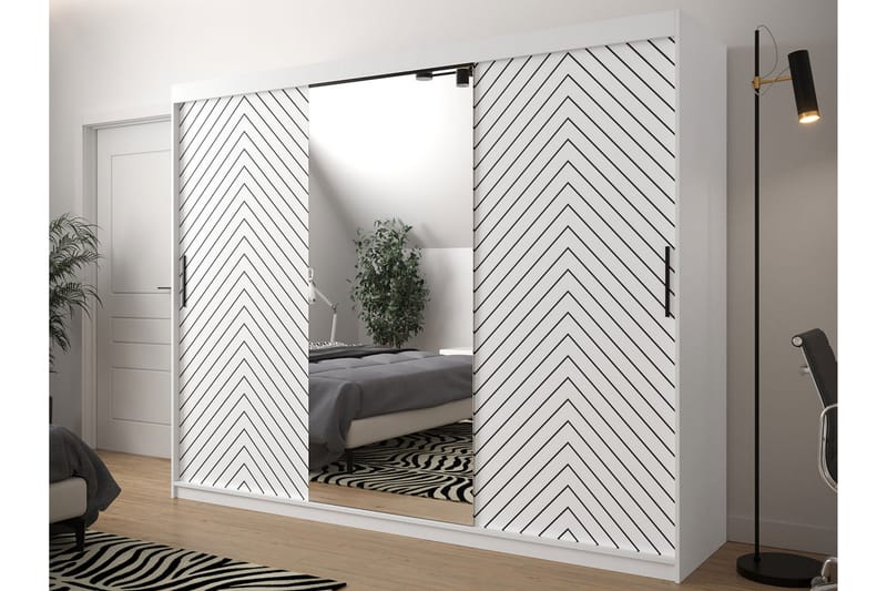 Garderobe 250 - Hvid|Sort - Opbevaring - Tøjopbevaring - Garderobeskabe