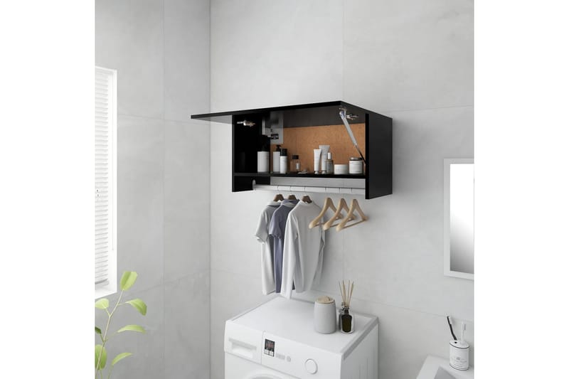 garderobe 70x32,5x35 cm spånplade sort - Sort - Opbevaring - Tøjopbevaring - Garderobeskabe