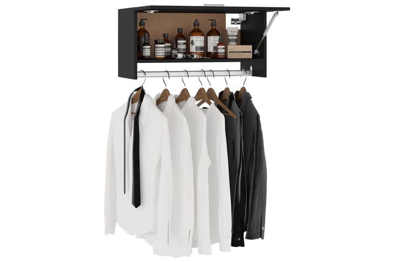 garderobe 70x32,5x35 cm spånplade sort - Sort - Opbevaring - Tøjopbevaring - Garderobeskabe