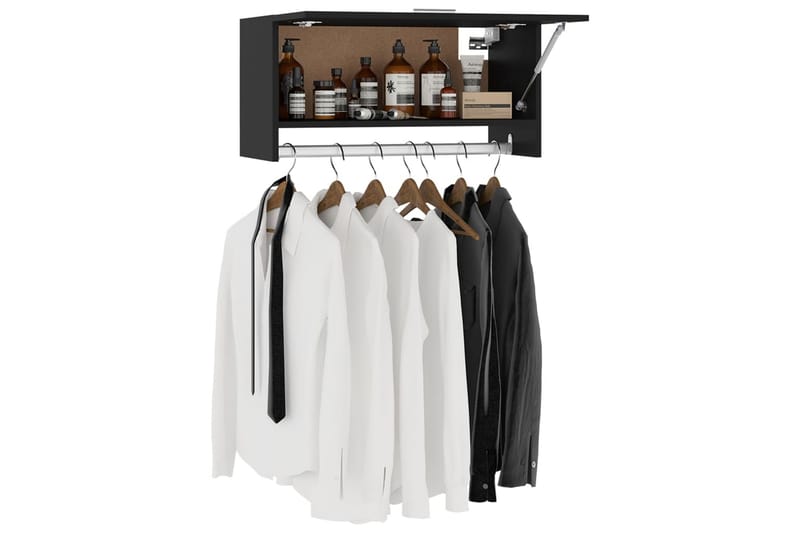 garderobe 70x32,5x35 cm spånplade sort - Sort - Garderobeskabe - Garderobeskab & klædeskab