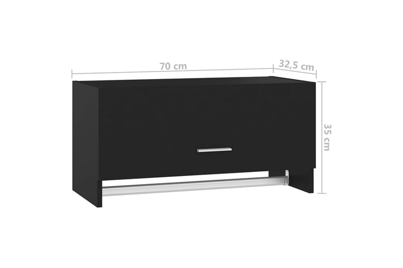 garderobe 70x32,5x35 cm spånplade sort - Sort - Opbevaring - Tøjopbevaring - Garderobeskabe