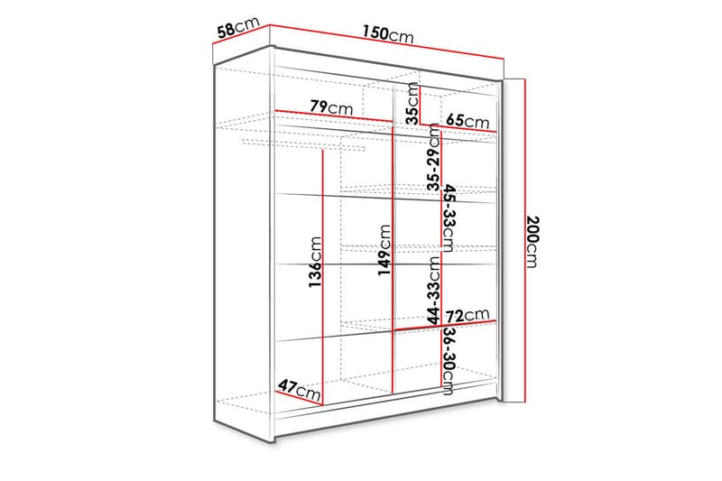 Garderobe Camino - Hvid - Garderobeskabe - Garderobeskab & klædeskab