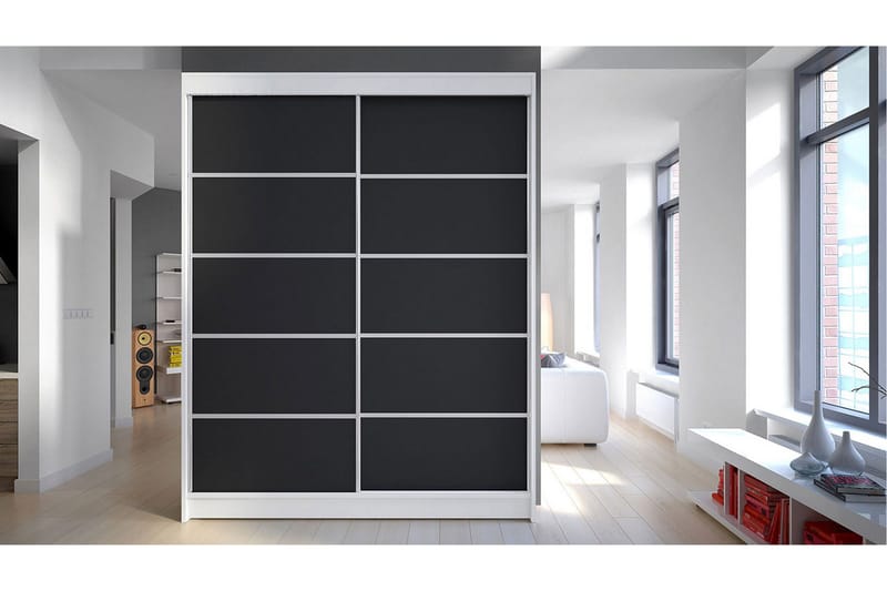 Garderobe Camino - Hvid/Sort - Opbevaring - Tøjopbevaring - Garderobeskabe