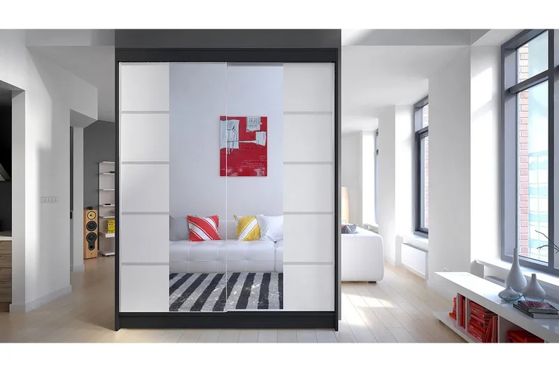 Garderobe Camino - Sort/Hvid - Opbevaring - Tøjopbevaring - Garderobeskabe