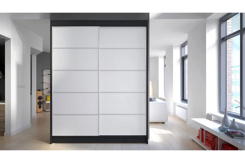 Garderobe Camino - Sort/Hvid - Opbevaring - Tøjopbevaring - Garderobeskabe