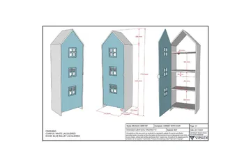 Garderobe Casami Brugge Blå - Blå - Opbevaring - Tøjopbevaring - Garderobeskabe