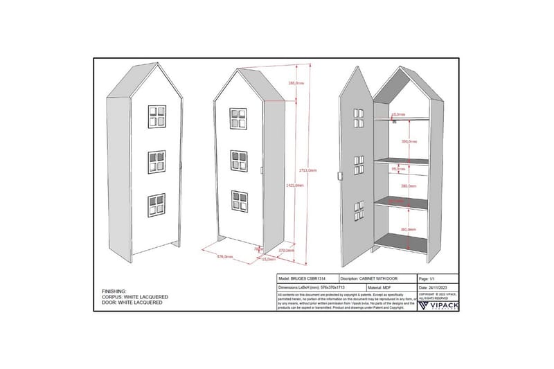 Garderobe Casami Brugge Hvid - Hvid - Opbevaring - Tøjopbevaring - Garderobeskabe