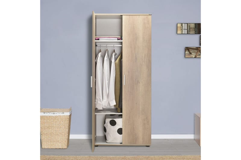 Garderobe Drelmar Lys Valnød - Lysebrun - Opbevaring - Tøjopbevaring - Garderobeskabe