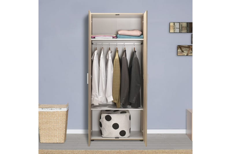 Garderobe Drelmar Lys Valnød - Lysebrun - Opbevaring - Tøjopbevaring - Garderobeskabe
