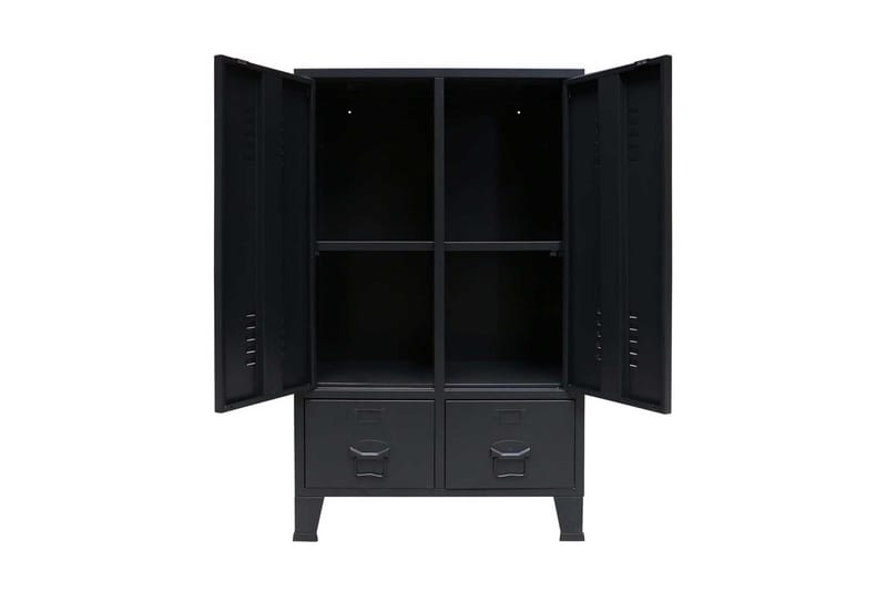 Garderobe I Metal Industriel Stil 67 X 35 X 107 Cm Sort - Sort - Opbevaring - Tøjopbevaring - Garderobeskabe