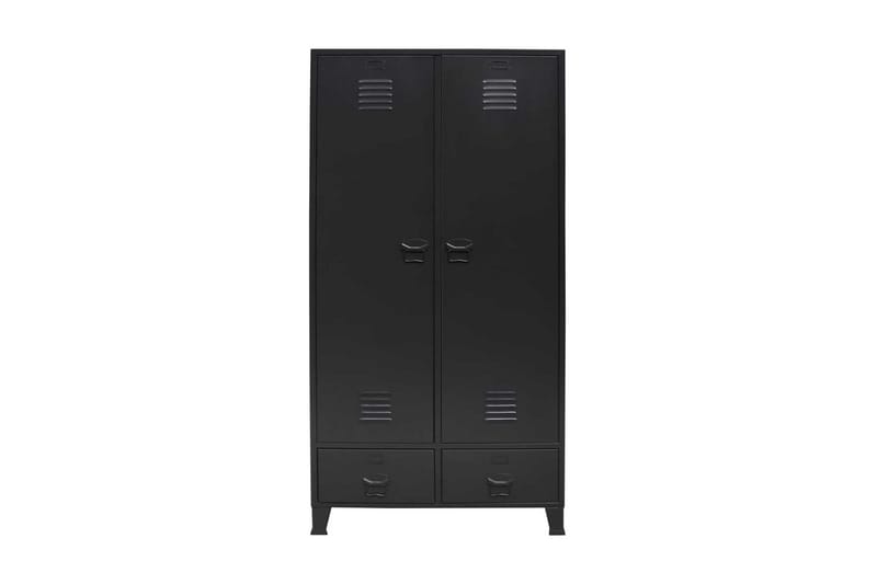 Garderobe I Metal Industriel Stil 90 X 40 X 180 Cm Sort - Sort - Opbevaring - Tøjopbevaring - Garderobeskabe