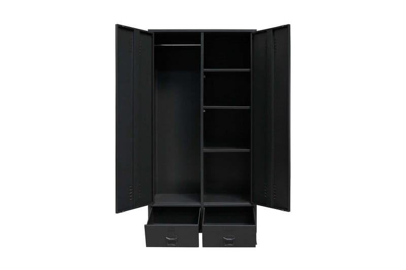 Garderobe I Metal Industriel Stil 90 X 40 X 180 Cm Sort - Sort - Opbevaring - Tøjopbevaring - Garderobeskabe